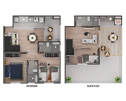 Planta 3 dorms. DUPLEX 123,30m² (F)